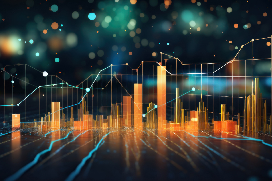 Data analytic bar charts and line graphs.